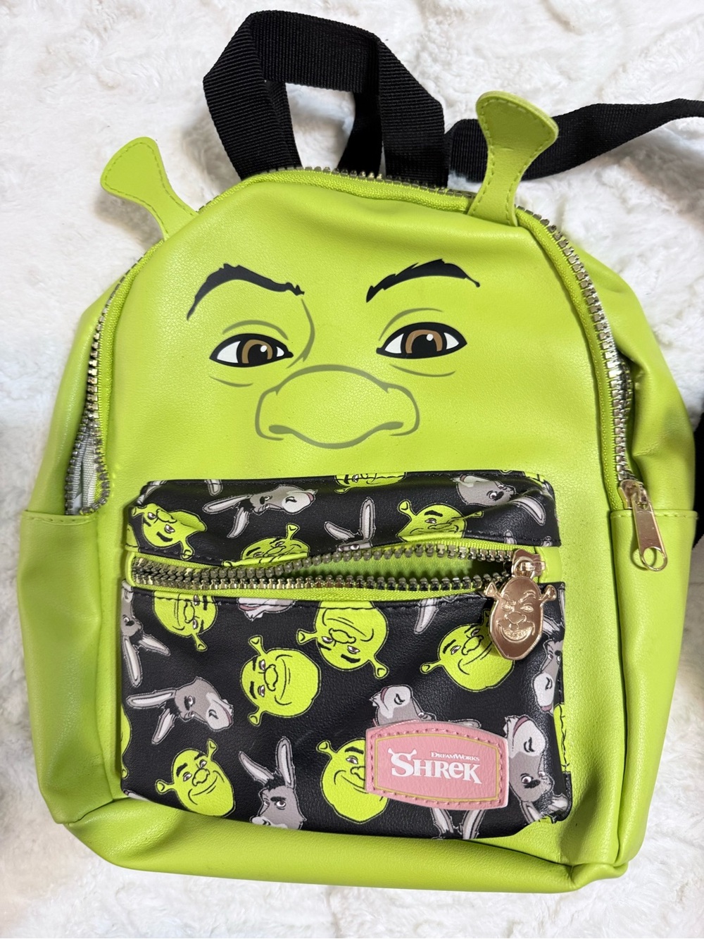 Dreamworks Shrek Bright Green and Black Kids Backpack